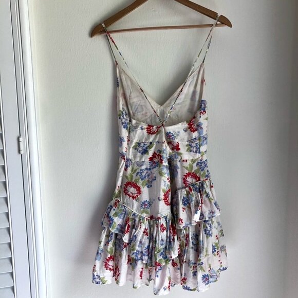 LoveShackFancy size 10 Marion Ruffled Floral Print Mini Dress - Picture 9 of 10
